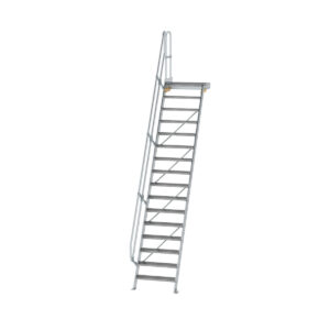 Das richtige Gewächshaus - problemlos und komfortabel 5 Günzburger Steigtechnik Treppe mit Plattform 60° Stufenbreite 800 mm 16 Stufen Aluminium geriffelt