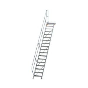Das richtige Gewächshaus - problemlos und komfortabel 9 Günzburger Steigtechnik Treppe mit Plattform 45° Stufenbreite 600 mm 18 Stufen Aluminium geriffelt