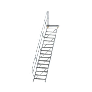 Das richtige Gewächshaus - problemlos und komfortabel 9 Günzburger Steigtechnik Treppe mit Plattform 45° Stufenbreite 800 mm 17 Stufen Aluminium geriffelt