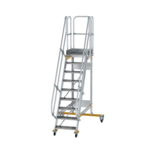 Das richtige Gewächshaus - problemlos und komfortabel 3 Günzburger Steigtechnik Plattformtreppe fahrbar 60° Stufenbreite 600 mm 9 Stufen