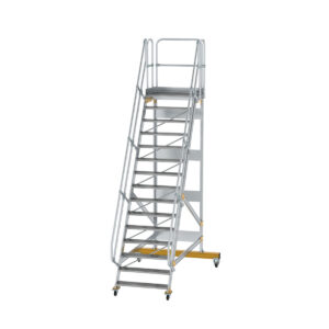 Das richtige Gewächshaus - problemlos und komfortabel 8 Günzburger Steigtechnik Plattformtreppe fahrbar 60° Stufenbreite 1000 mm 15 Stufen