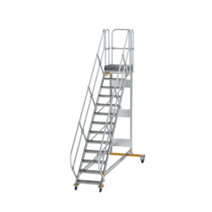Das richtige Gewächshaus - problemlos und komfortabel 1 Günzburger Steigtechnik Plattformtreppe 45° fahrbar Stufenbreite 600 mm 13 Stufen Aluminium geriffelt