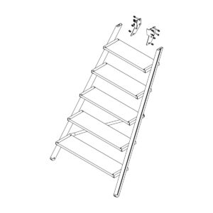 Günzburger Steigtechnik Aufstieg Podesttreppe 6 Stufen inkl. Montagesatz