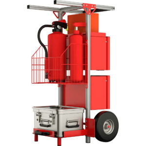 Günzburger Steigtechnik SafeCaddy® "Brandschutz" mit Beladung