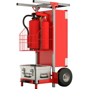 Günzburger Steigtechnik SafeCaddy® "Mobile Brandmeldeanlage" mit Beladung
