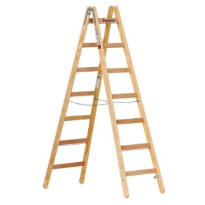 Das richtige Gewächshaus - problemlos und komfortabel 4 Euroline Holz-Sprossenstehleiter Nr. 10501 2x7 mit Eimerhaken
