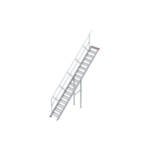 Das richtige Gewächshaus - problemlos und komfortabel 7 Euroline Treppe 45 Grad, 600 mm Stufenbreite, 1 Handlauf, Stufenausführung Stahl - Gitterrost 17 Stufen