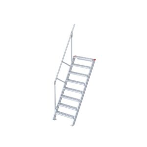 Das richtige Gewächshaus - problemlos und komfortabel 2 Euroline Treppe 60 Grad, 600 mm Stufenbreite, 1 Handlauf, Stufenausführung Alu - gerieft 8 Stufen