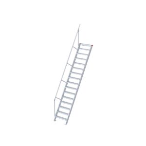 Das richtige Gewächshaus - problemlos und komfortabel 11 Euroline Treppe 60 Grad, 800 mm Stufenbreite, 1 Handlauf, Stufenausführung Alu – gerieft 16 Stufen