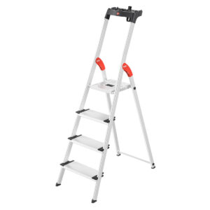 Das richtige Gewächshaus - problemlos und komfortabel 11 Hailo L80 ComfortLine 4-stufig 4 XXL Stufen (130 mm), Stufenstehleiter