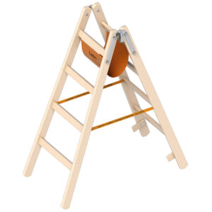 Das richtige Gewächshaus - problemlos und komfortabel 8 Layher Holzstehleiter 4 Sprossen aus stabilem Holz mit 2x4 Sprossen; beidseitig begehbar; klappbar; Länge 1.25 m