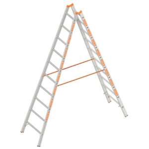 Das richtige Gewächshaus - problemlos und komfortabel 9 Layher Sprossenstehleiter TOPIC 10 Sprossen, Aluminiumleiter 2x10 Sprossen, beidseitig begehbar, klappbar, Länge 2.95 m