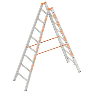 Das richtige Gewächshaus - problemlos und komfortabel 9 Layher Sprossenstehleiter TOPIC 8 Sprossen, Aluminiumleiter 2x8 Sprossen, beidseitig begehbar, klappbar, Länge 2.40 m