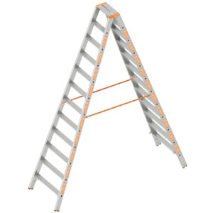 Das richtige Gewächshaus - problemlos und komfortabel 12 Layher Stufenstehleiter TOPIC 12 Stufen; Aluminiumleiter 2x12 Stufen 80 mm breit, beidseitig begehbar, klappbar, Länge 3.00 m