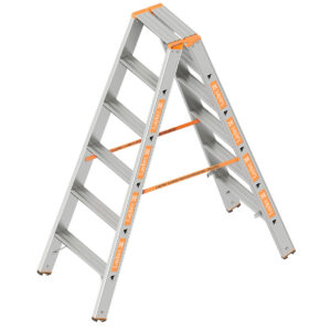 Das richtige Gewächshaus - problemlos und komfortabel 8 Layher Stufenstehleiter TOPIC 6 Stufen; Aluminiumleiter 2x6 Stufen 80 mm breit, beidseitig begehbar, klappbar, Länge 1.50 m