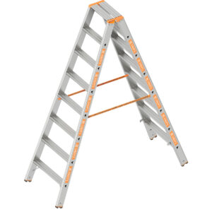 Das richtige Gewächshaus - problemlos und komfortabel 5 Layher Stufenstehleiter TOPIC 8 Stufen; Aluminiumleiter 2x8 Stufen 80 mm breit, beidseitig begehbar, klappbar, Länge 2.00 m