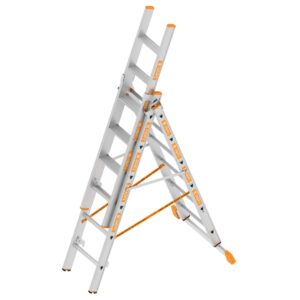 Layher TOPIC 1041 Allzweckleiter 3-teilig mit Stufen 3x6