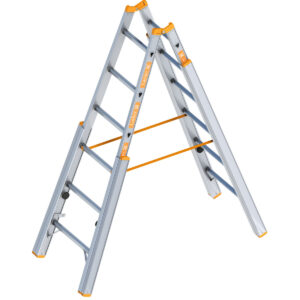 Das richtige Gewächshaus - problemlos und komfortabel 12 Layher Treppenstehleiter TOPIC 6 Sprossen, Aluminiumleiter klappbar mit verstellbaren Holmen, Länge 1.85 m