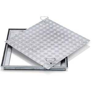 ZARGES Schachtabdeckungen aus Stahl, verzinkt mit Deckelplatte  600x400 mm