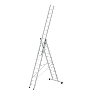 Günzburger Steigtechnik Mehrzweckleiter 3-teilig mit nivello®-Traverse 3x11 Sprossen