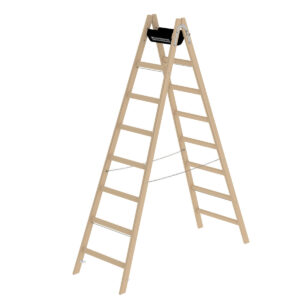 Günzburger Steigtechnik Sprossen-Stehleiter Holz 2x8 Sprossen
