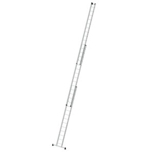 Günzburger Steigtechnik Mehrzweckleiter 3-teilig mit nivello®-Traverse und Wandlaufrollen 3x14 Sprossen