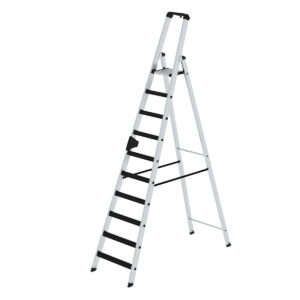 Günzburger Steigtechnik Stufen-Stehleiter einseitig begehbar mit clip-step 10 Stufen