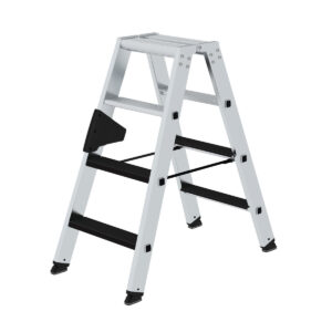 Günzburger Steigtechnik Stufen-Stehleiter beidseitig begehbar mit clip-step 2x4 Stufen