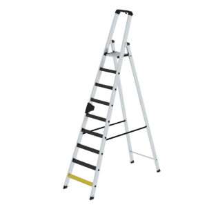 Günzburger Steigtechnik Stufen-Stehleiter einseitig begehbar mit clip-step R13 9 Stufen
