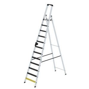 Günzburger Steigtechnik Stufen-Stehleiter einseitig begehbar mit clip-step R13 12 Stufen