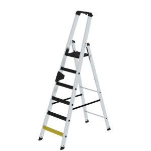 Günzburger Steigtechnik Stufen-Stehleiter 250 kg einseitig begehbar mit clip-step R13 6 Stufen