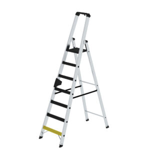 Günzburger Steigtechnik Stufen-Stehleiter 250 kg einseitig begehbar mit clip-step R13 7 Stufen