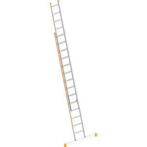 Layher Schiebeleiter TOPIC 6 Sprossen, Aluminiumleiter 2x6 Sprossen, zweiteilig, ausziehbar, Länge 2.95 m