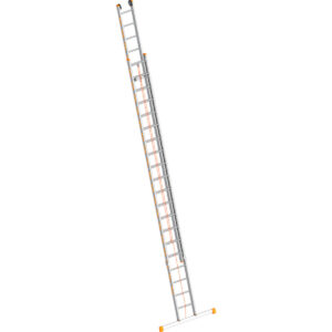 Layher Seilzugleiter TOPIC 20 Sprossen, Aluminiumleiter 2x20 Sprossen, zweiteilig, ausziehbar, Länge 10.15 m