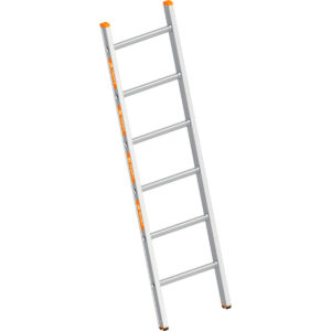 Layher Sprossenanlegeleiter TOPIC 6 Sprossen; Aluminiumleiter mit 6 Sprossen, Länge 1.75 m