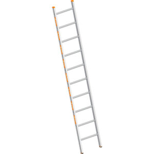 Layher Sprossenanlegeleiter TOPIC 10 Sprossen; Aluminiumleiter mit 10 Sprossen, Länge 2.85 m