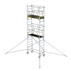 Günzburger Steigtechnik FlexxTower SGX ergo mit vorlaufendem Geländer Plattformhöhe 4,47 m