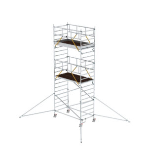 Günzburger Steigtechnik Rollgerüst SG 1,35 x 2,45 m mit Ausleger & Doppel-Plattform Plattformhöhe 5,59 m