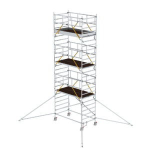 Günzburger Steigtechnik Rollgerüst SG 1,35 x 2,45 m mit Ausleger & Doppel-Plattform Plattformhöhe 6,43 m