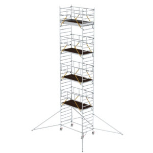 Günzburger Steigtechnik Rollgerüst SG 1,35 x 2,45 m mit Ausleger & Doppel-Plattform Plattformhöhe 9,51 m