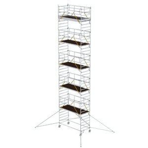 Günzburger Steigtechnik Rollgerüst SG 1,35 x 3,0 m mit Ausleger & Doppel-Plattform Plattformhöhe 11,47 m