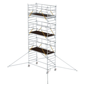 Günzburger Steigtechnik Rollgerüst SG 1,35 x 3,0 m mit Ausleger & Doppel-Plattform Plattformhöhe 6,43 m