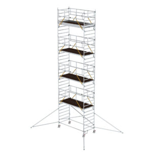 Günzburger Steigtechnik Rollgerüst SG 1,35 x 3,0 m mit Ausleger & Doppel-Plattform Plattformhöhe 9,51 m