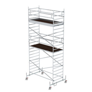 Günzburger Steigtechnik Rollgerüst 1,35 x 3,0 m mit Fahrbalken & Doppel-Plattform Plattformhöhe 5,78 m