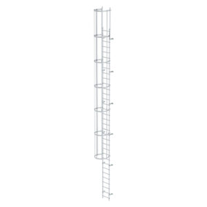 Günzburger Steigtechnik Einzügige Steigleiter mit Rückenschutz Aluminium blank Steighöhe 9520 mm