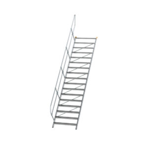 Günzburger Steigtechnik Treppe 45° Stufenbreite 1000 mm 17 Stufen Aluminium geriffelt