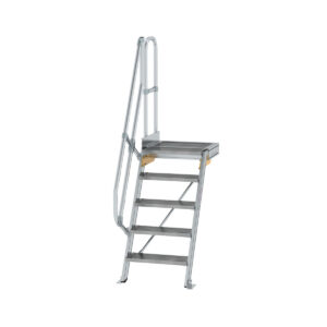 Das richtige Gewächshaus - problemlos und komfortabel 7 Günzburger Steigtechnik Treppe mit Plattform 60° Stufenbreite 600 mm 5 Stufen Aluminium geriffelt
