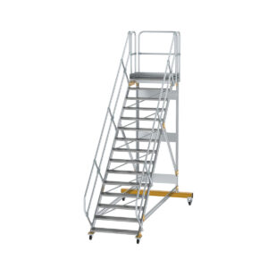 Das richtige Gewächshaus - problemlos und komfortabel 7 Günzburger Steigtechnik Plattformtreppe 45° fahrbar Stufenbreite 1000mm 15 Stufen Aluminium geriffelt
