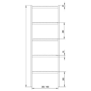 Hailo Professional Schachtleiter LW 300 / L = 560, 2 Sprossen, Edelstahl 1.4301