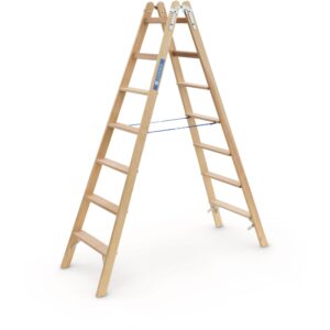 ZARGES Crestastep B - Holz-Stufenleiter 2 x 7 Stufen